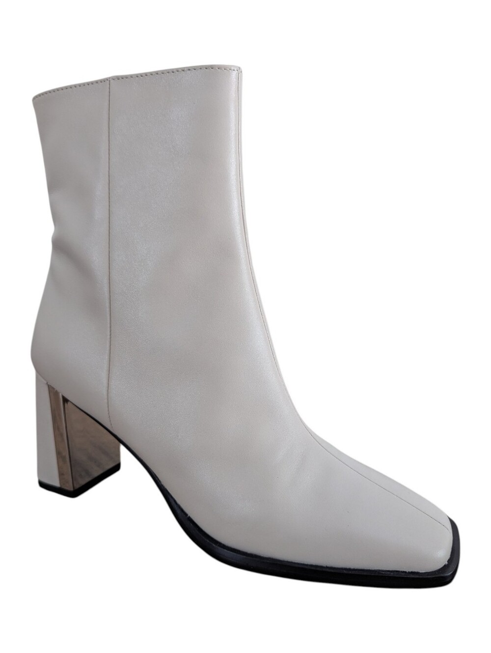 LINEA Paolo Light Grey Leather Ankle Boots Valentin Block Heel Size 7M